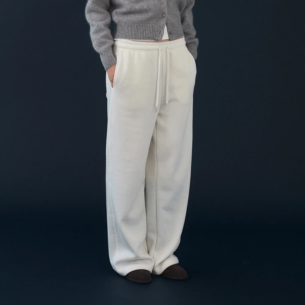 LOFTY WOOL SWEATPANTS (IVORY)
