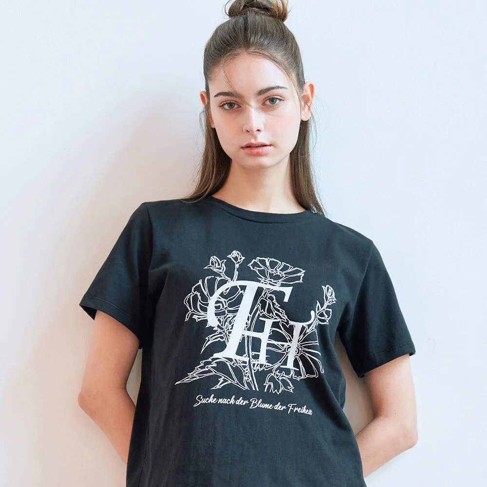 FLOWER LOGO T-SHIRT (BLACK)