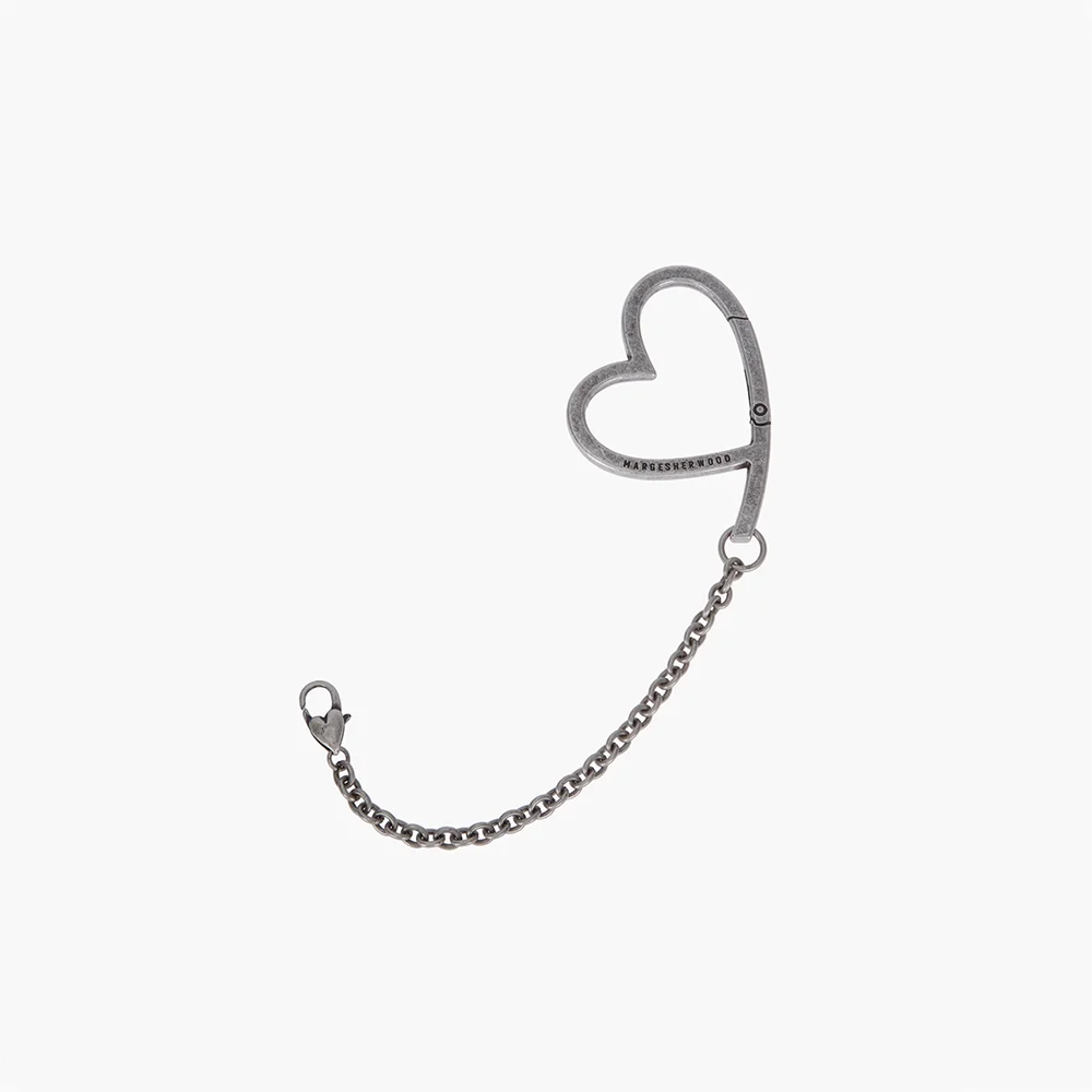 HEART CLIP KEYCHAIN_antiqued silver