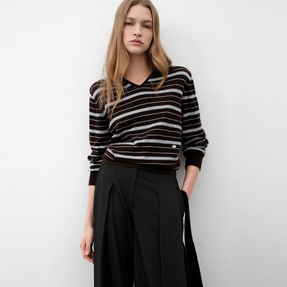 ESSENTIAL STRIPE COLLAR KNIT(T-7113)