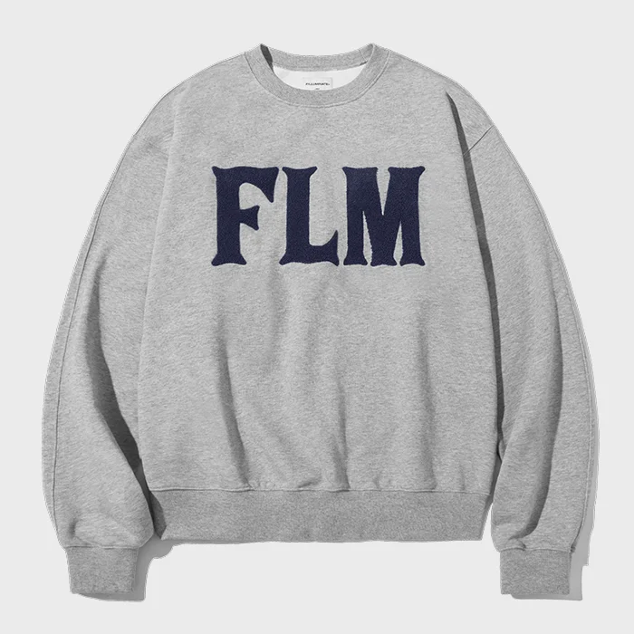 FLM 圈圈紗 標誌 衛衣-麻花灰