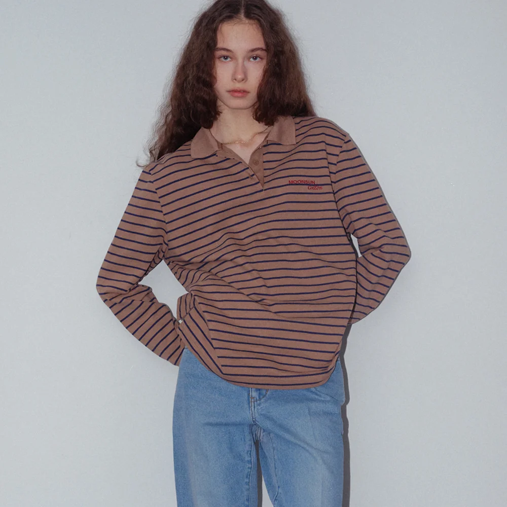 01 M.C UNISEX, Stripe PK Shirt / Beige