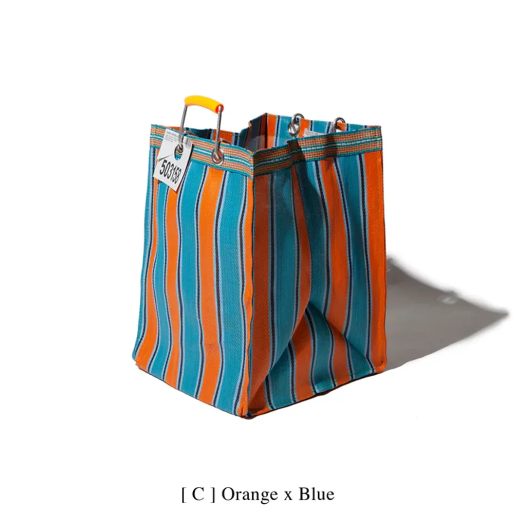 RECYCLED PLASTIC STRIPE BAG Rectangle/D26 C