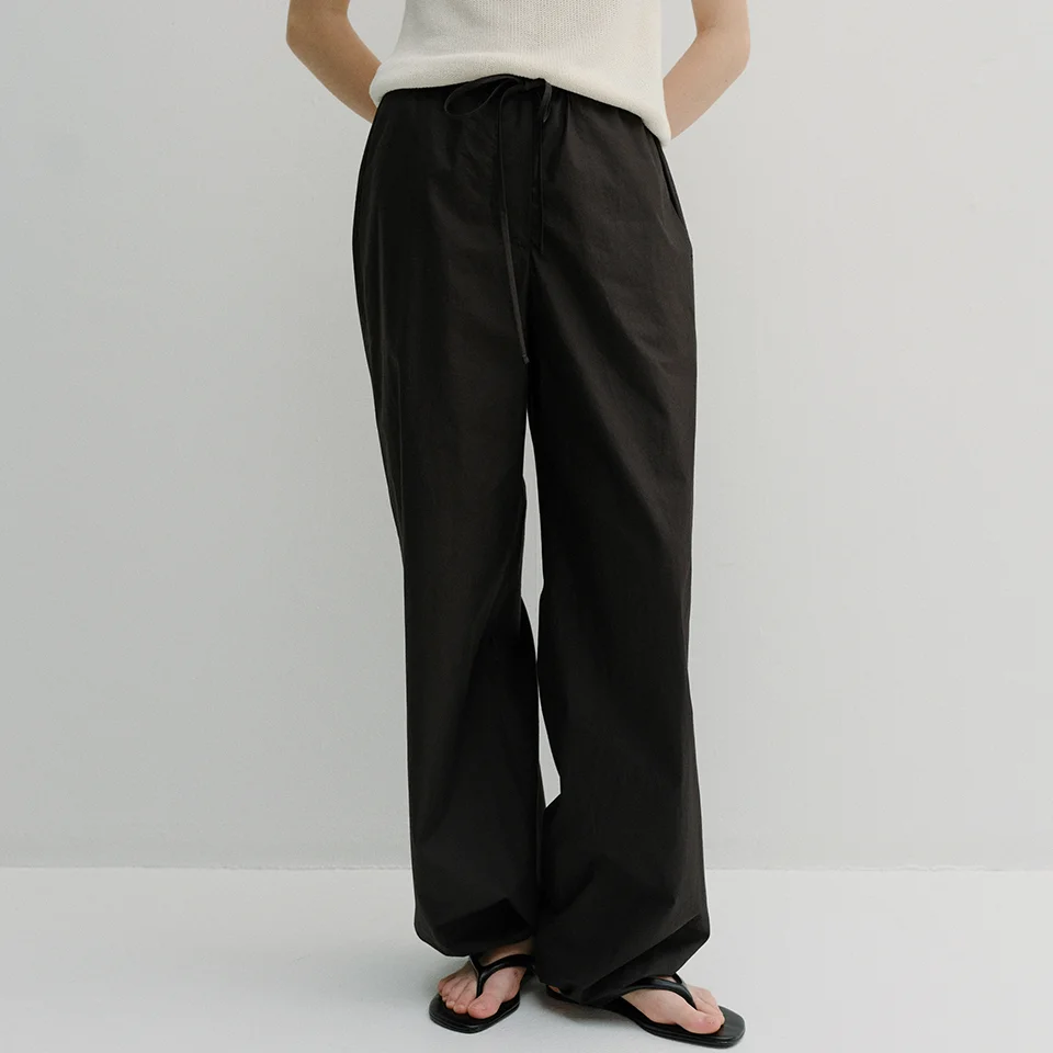 cotton banding harem pants (black)