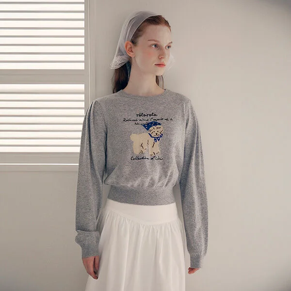 ROLA PUPPY PUFF SLEEVE KNIT GRAY