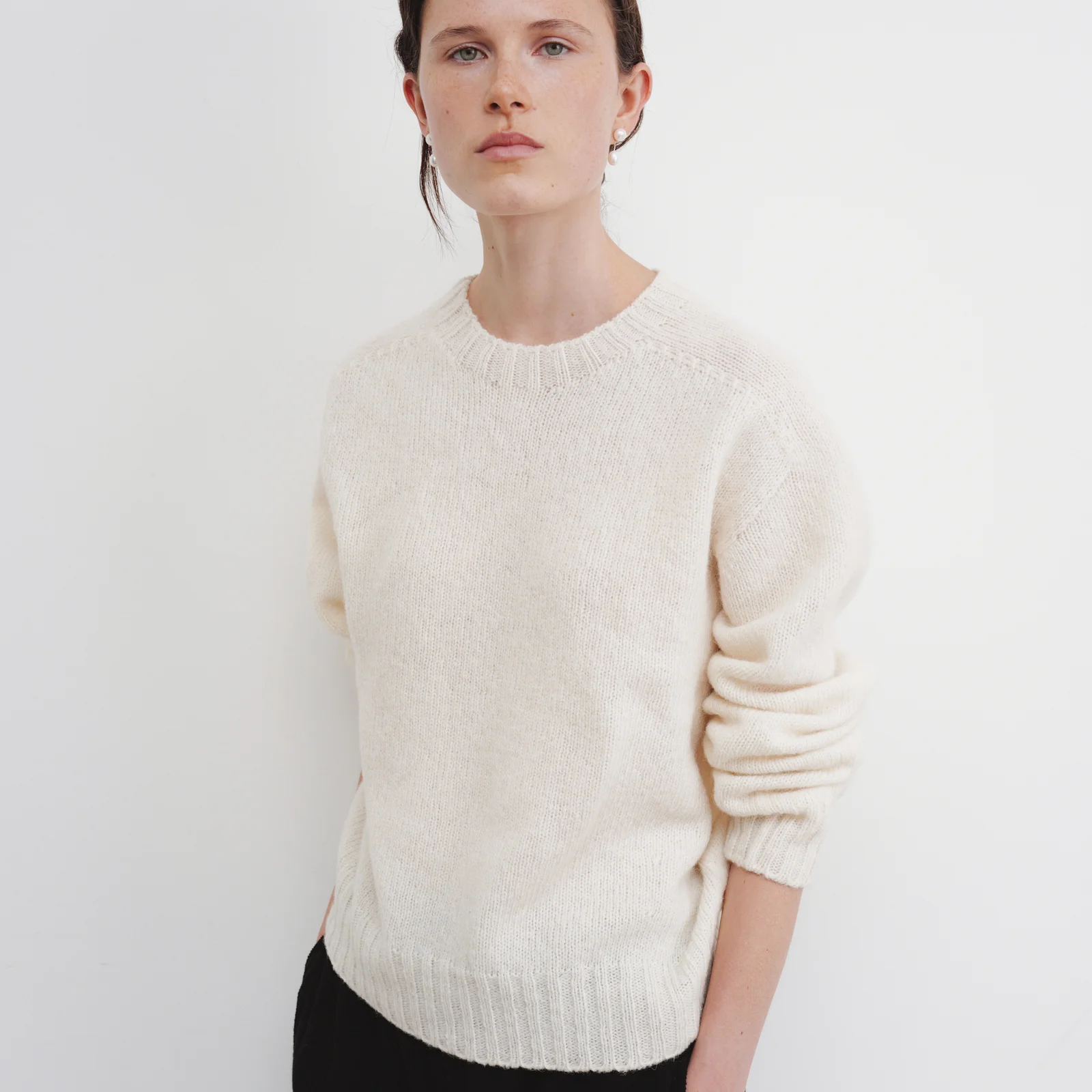 Shetland Wool Wholegarment Knit (White)