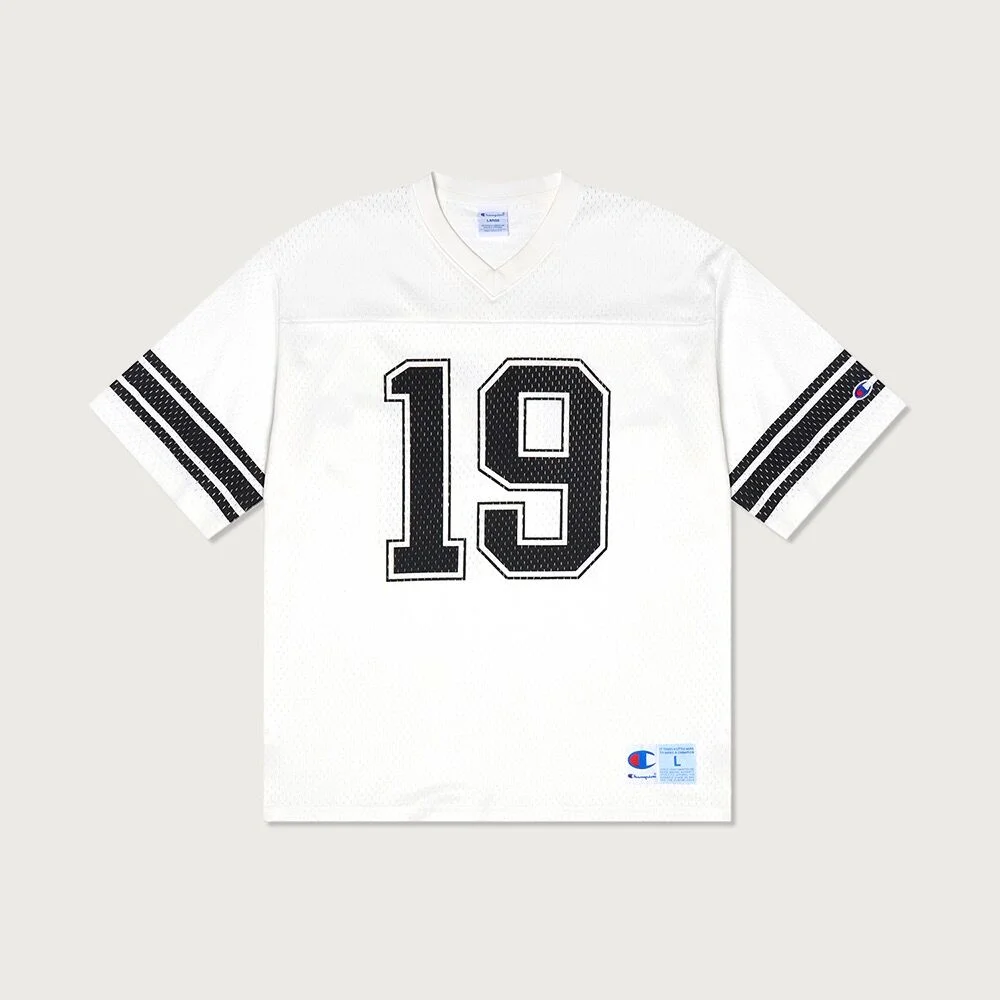 數字 網布 足球 針織 T恤 White