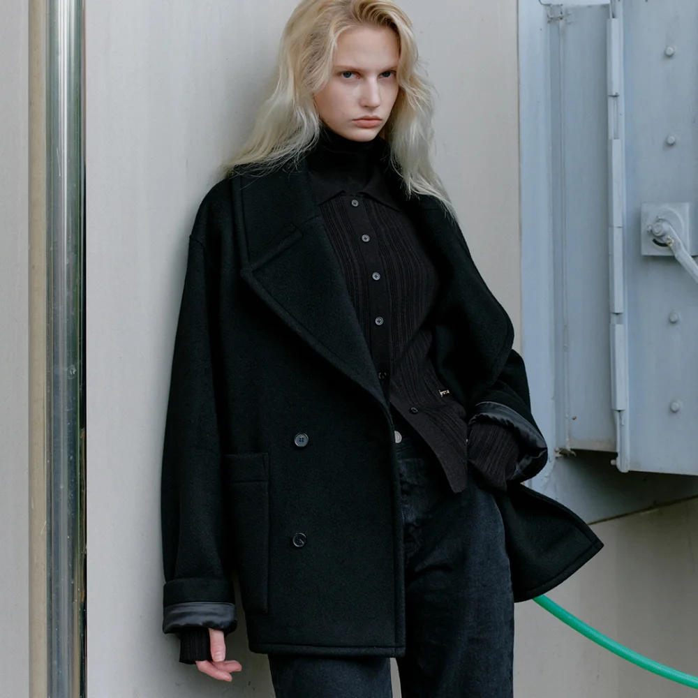 OVERSIZED DOUBLE HALF COAT_BLACK