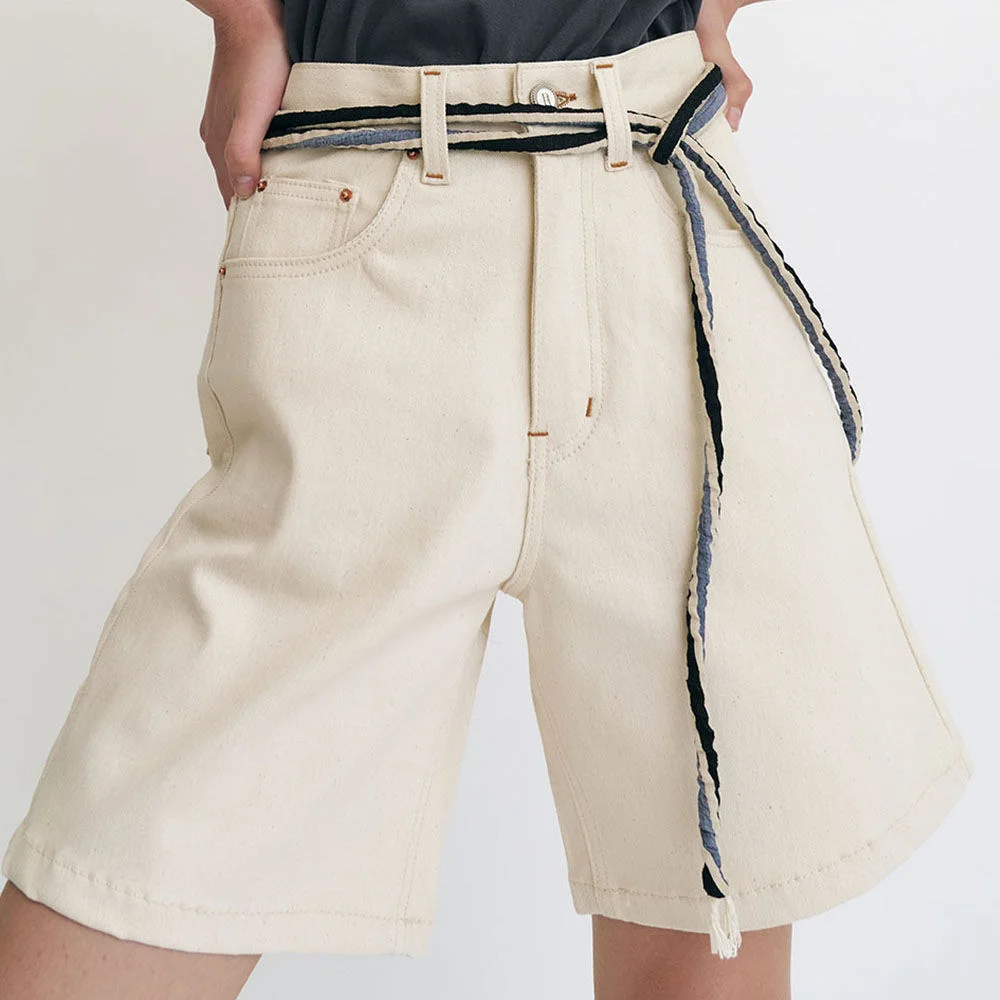 Summer cotton short denim (Ivory)