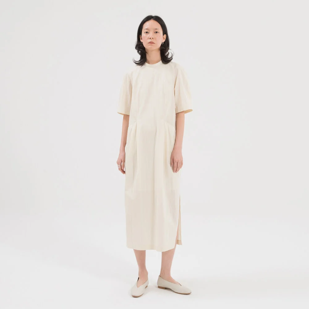 ROUNDED SHOULDER COCOON DRESS / DAYLIGHT