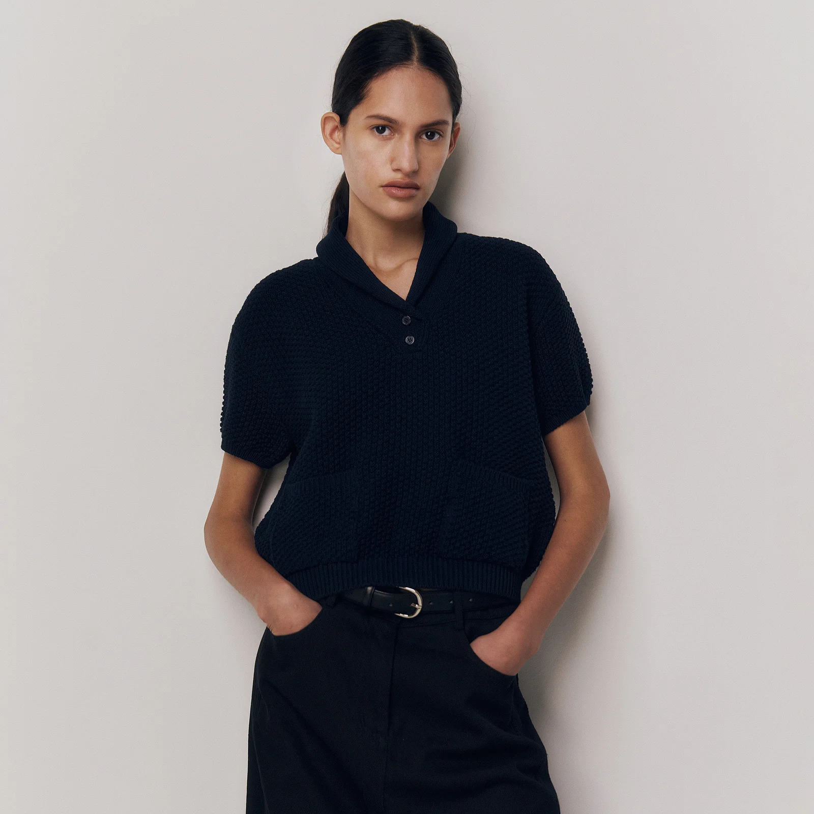 Verbena Collar Knit Dark Navy