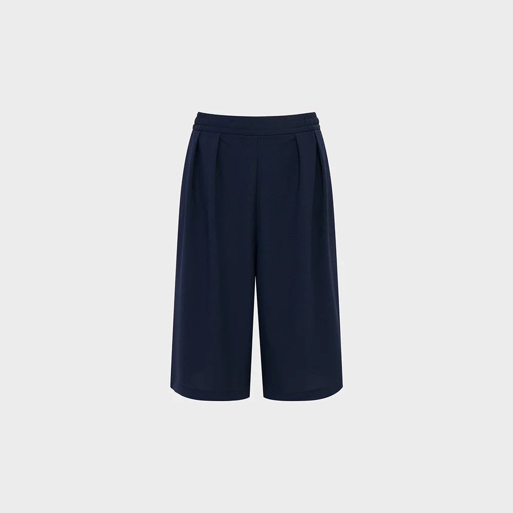 WIND SUCKER (防風 泡泡紗) 女裝 百慕達 褲子_Dark Navy_DWM26374N9