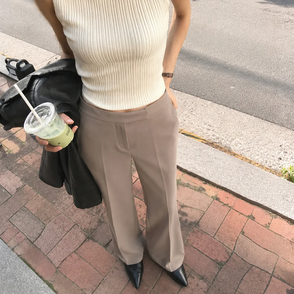 靴型 西褲 米色