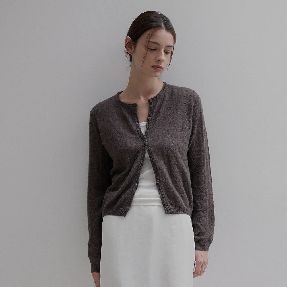 Baby alpaca cardigan - Dark grey