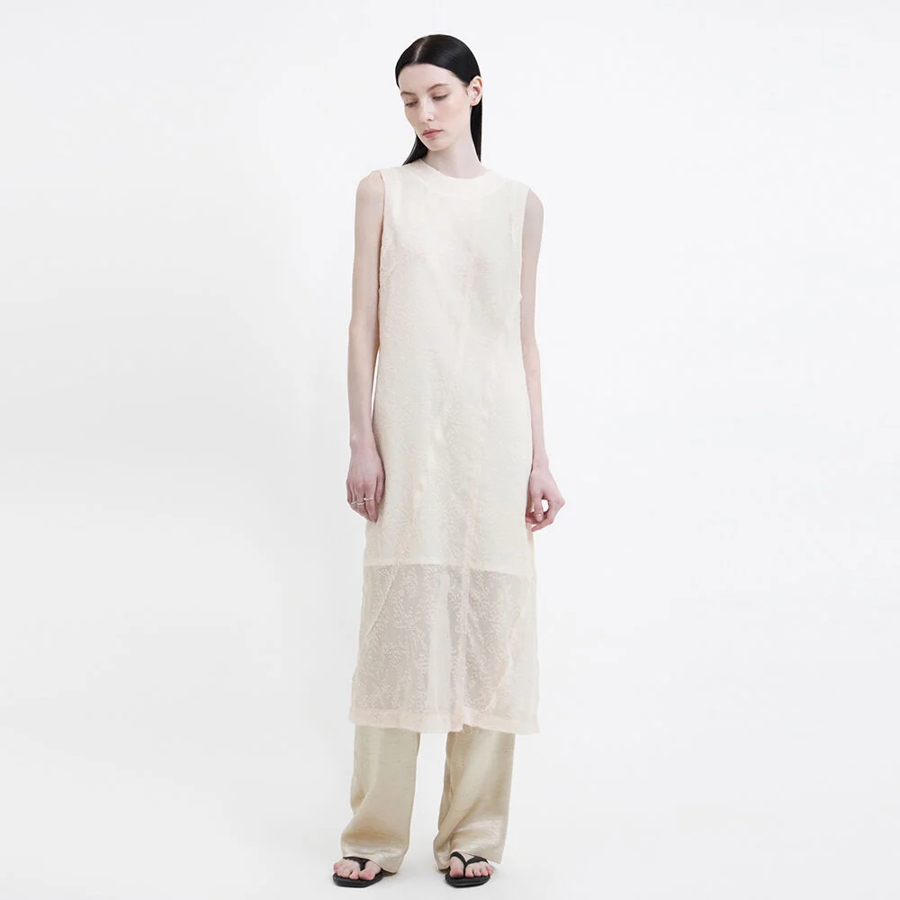 Row-Edge Dress - Ivory