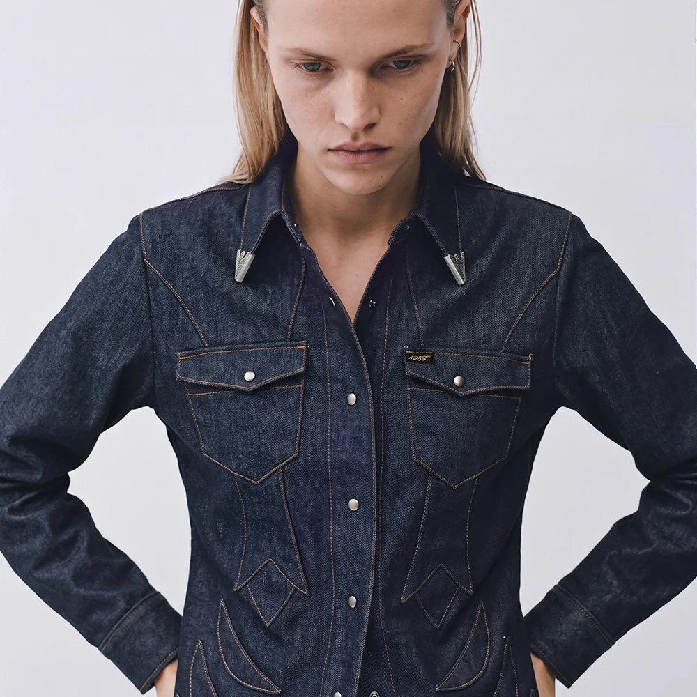 WESTERN PATCHED SHIRT (INDIGO)