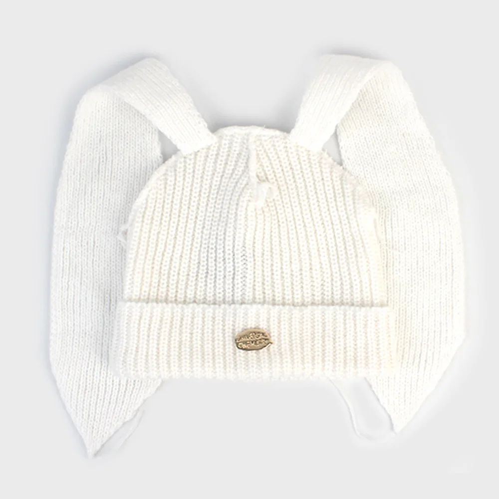 Rabbit Long Ear White Beanie 兔耳冷帽
