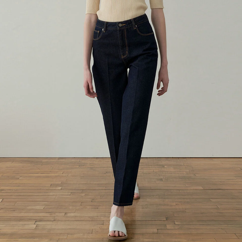 indigo semi wide jeans (indigo blue)