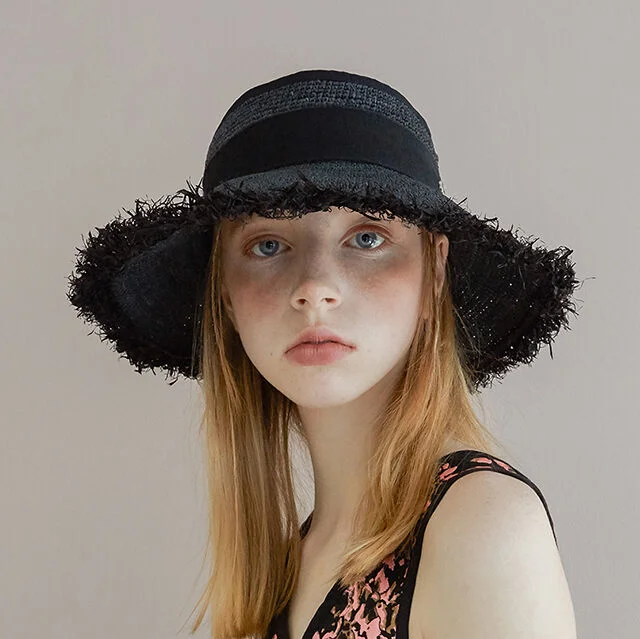 Wide Sun visor hat - Black