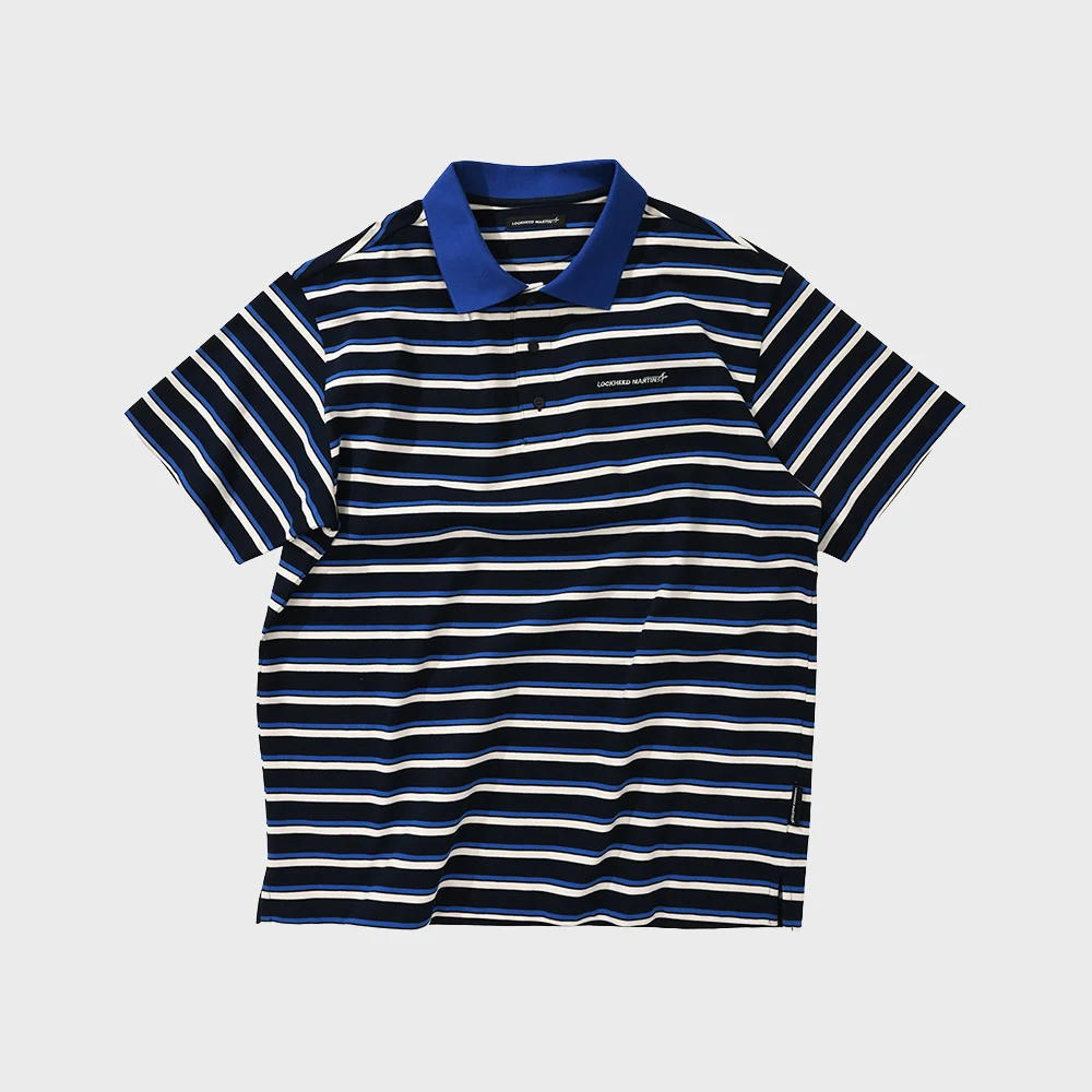 MULTI STRIPE COLLAR TS (NAVY)