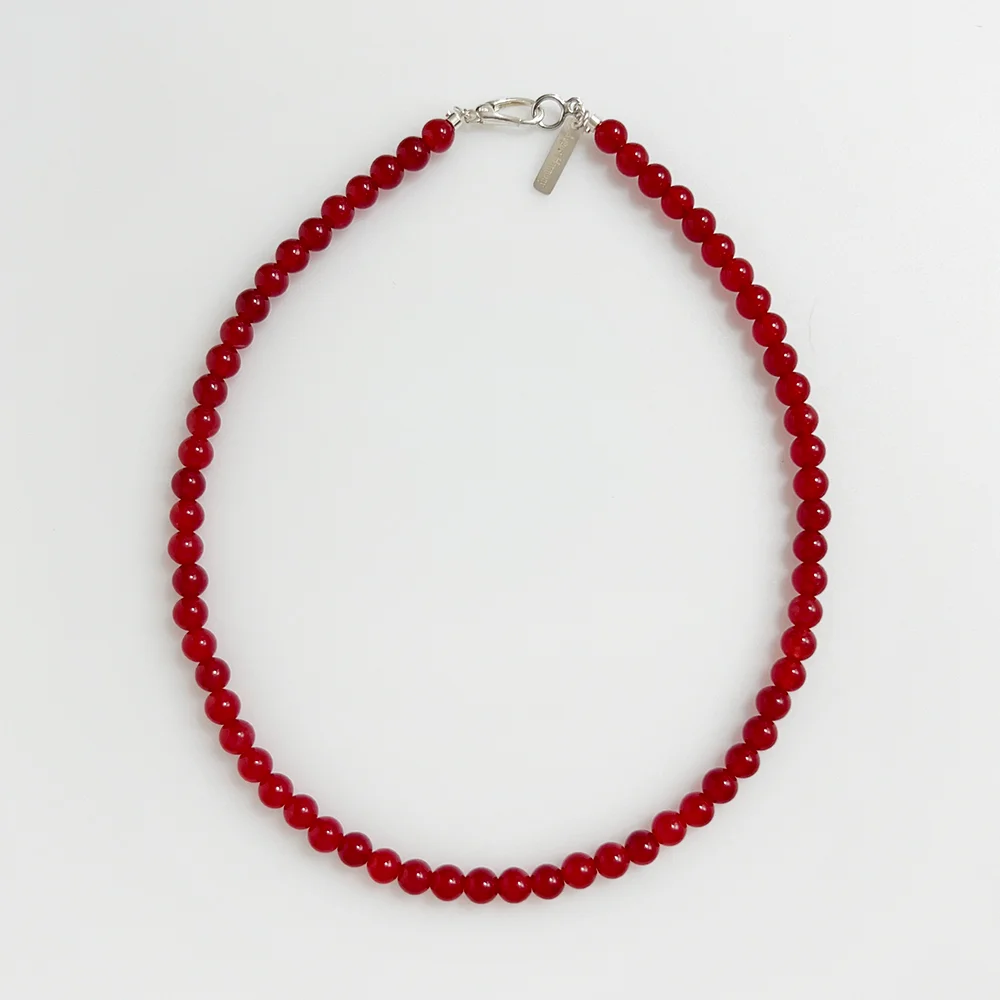 925silver Daily Gemstone Necklace / Red