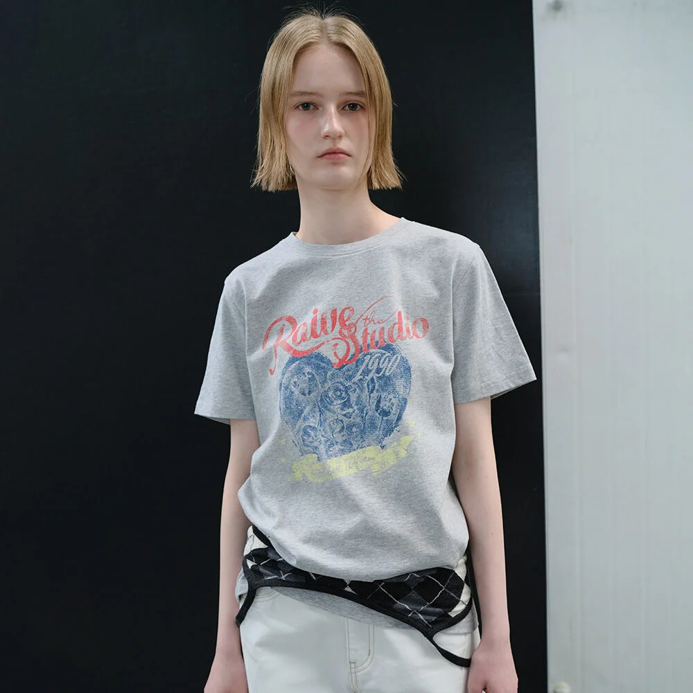 Heart Rose Blur Graphic T-shirts VW6ME435_2color