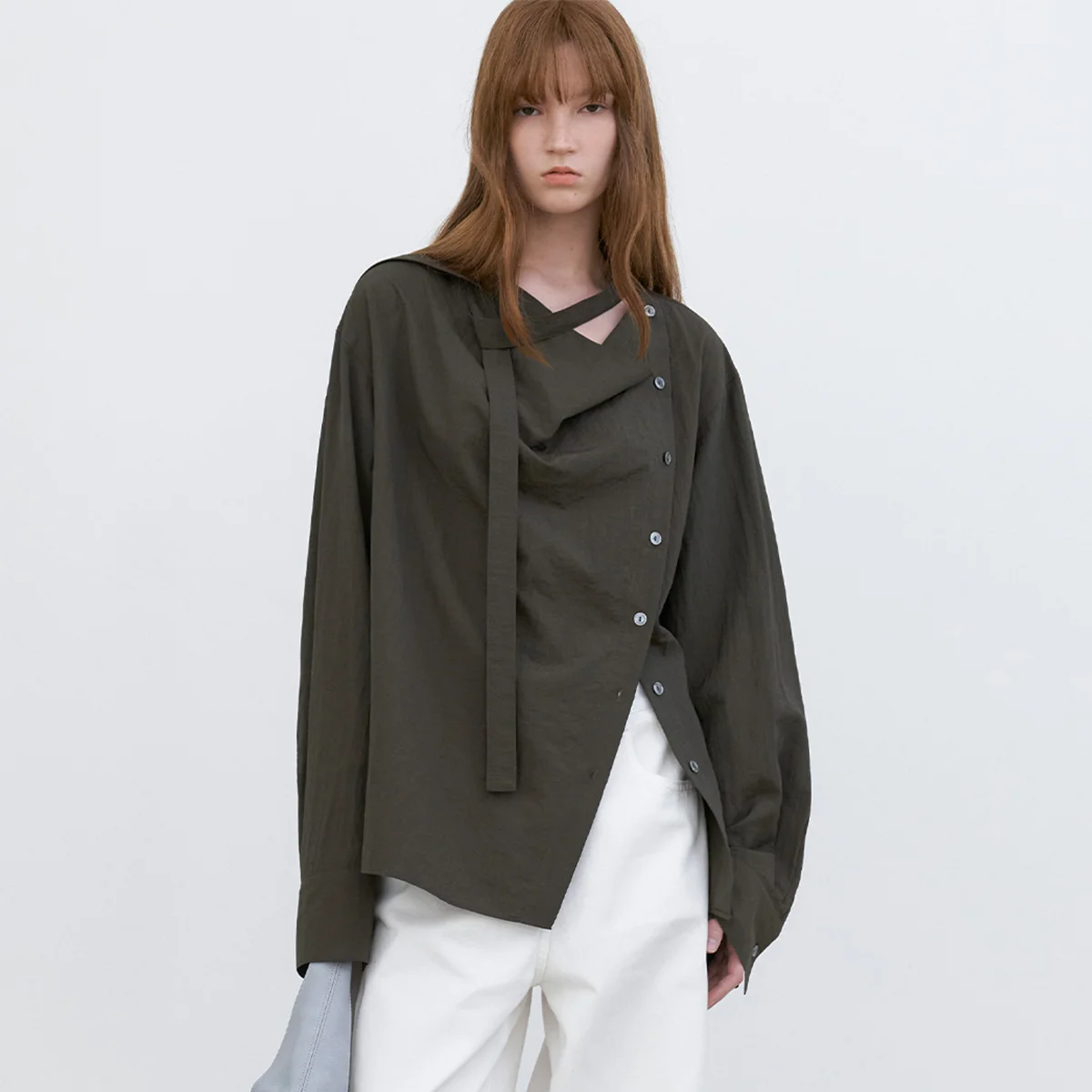 ASSYMETRIC TIED BLOUSE (BL-4390)
