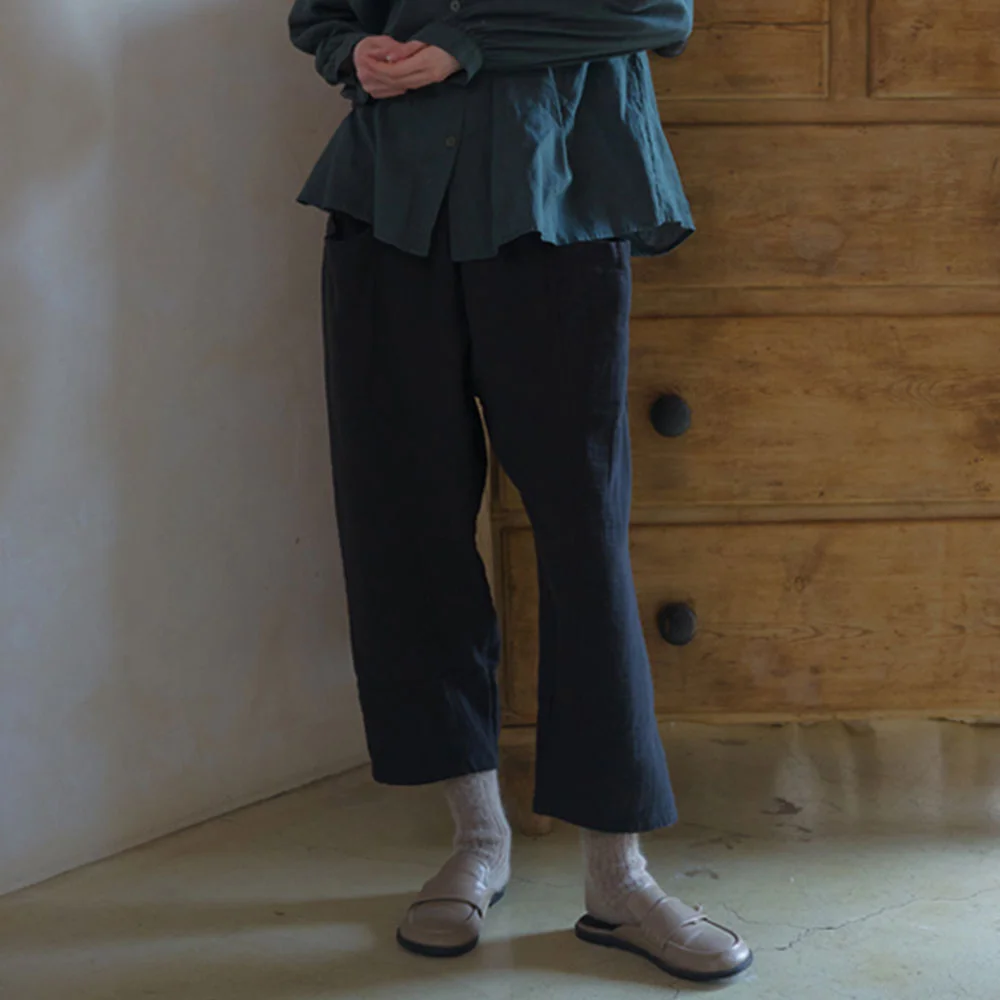 cotton pocket straight pants
