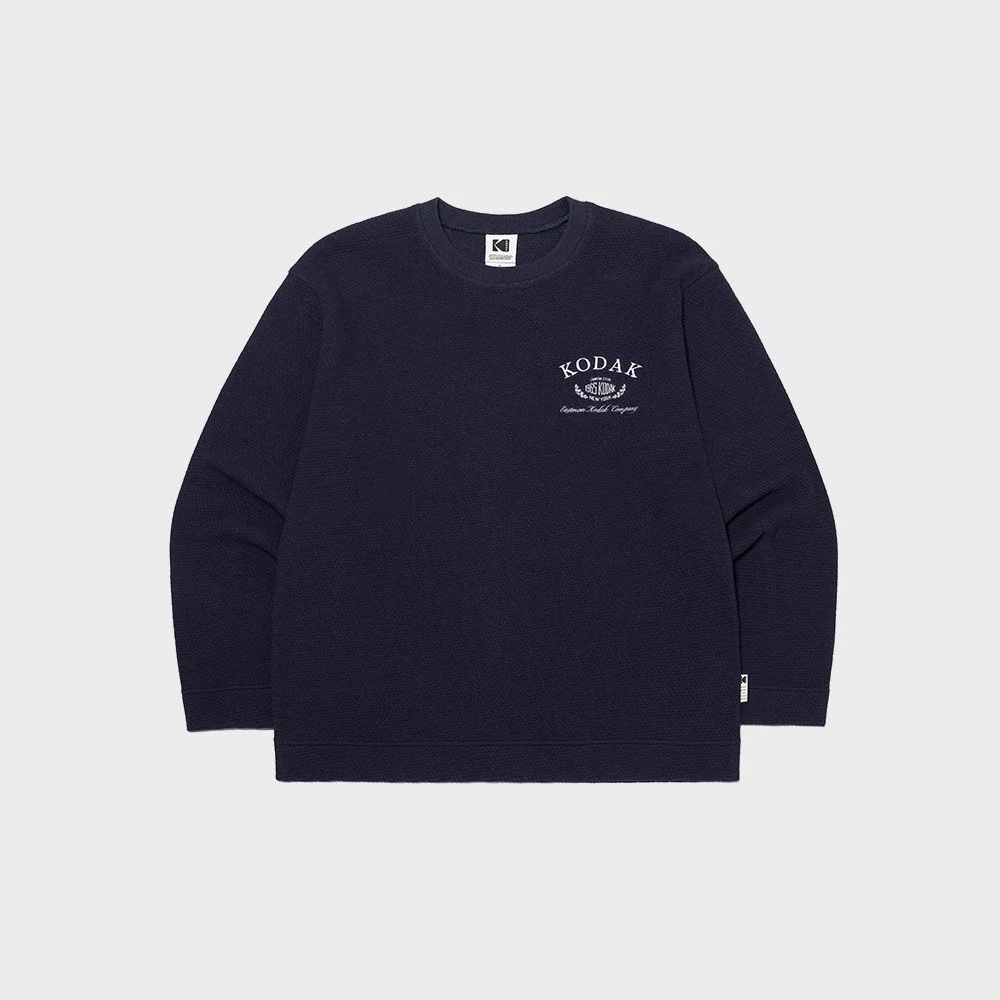 Camera Club 壓紋 長袖T恤 NAVY