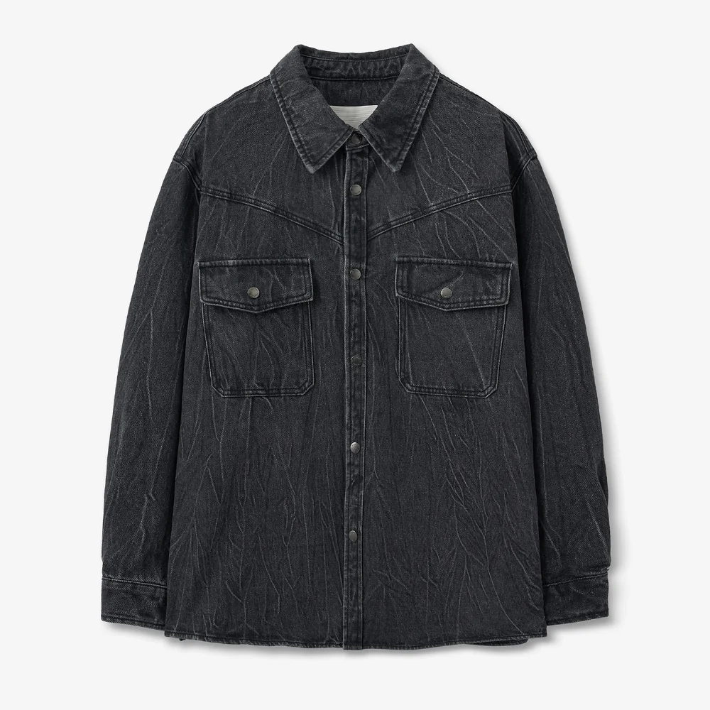 Crack Washing 牛仔 襯衫 外套
