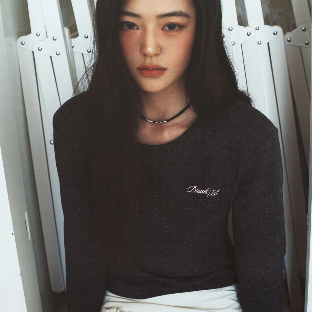 Waffle Long Sleeve Charcoal