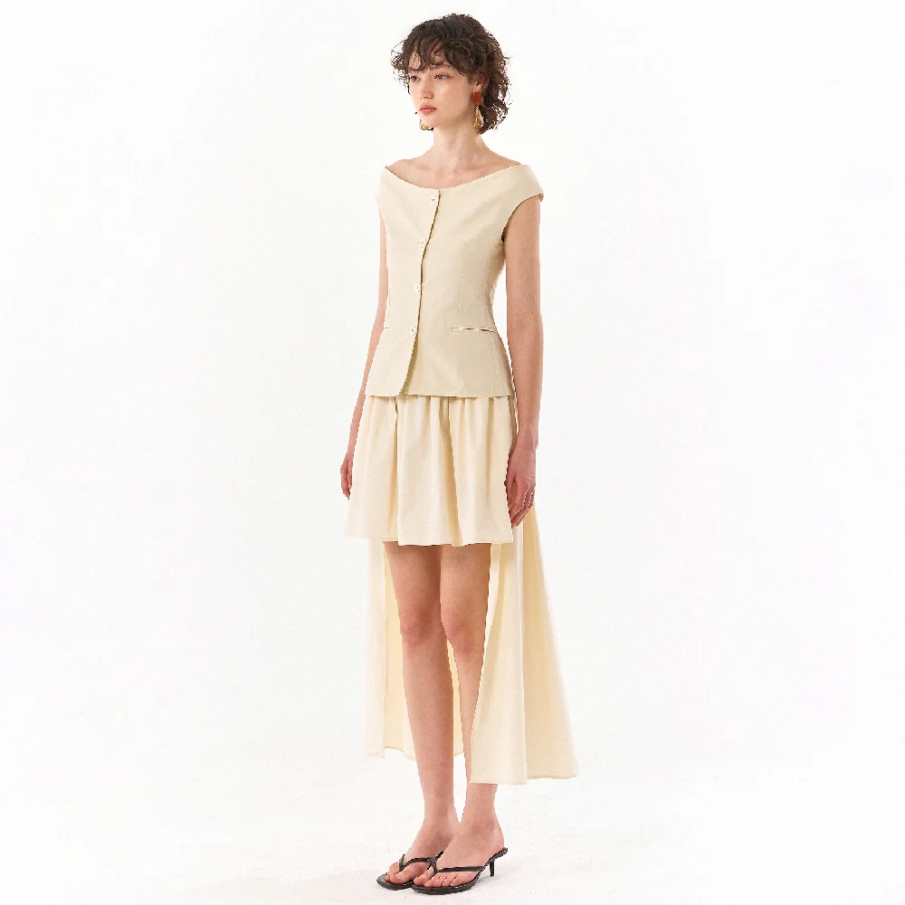 Jen gathered midi skirt (cream)