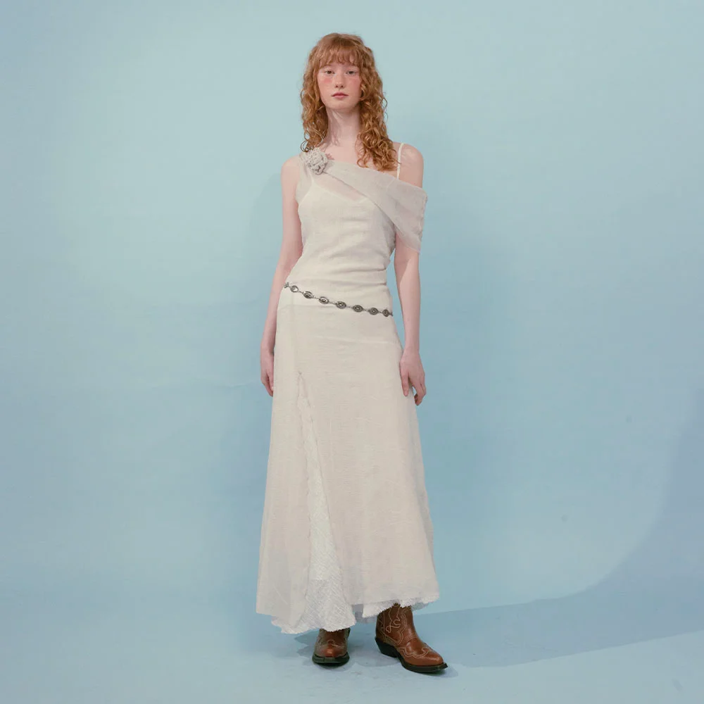 Wave Sheer Dress (Ivory)