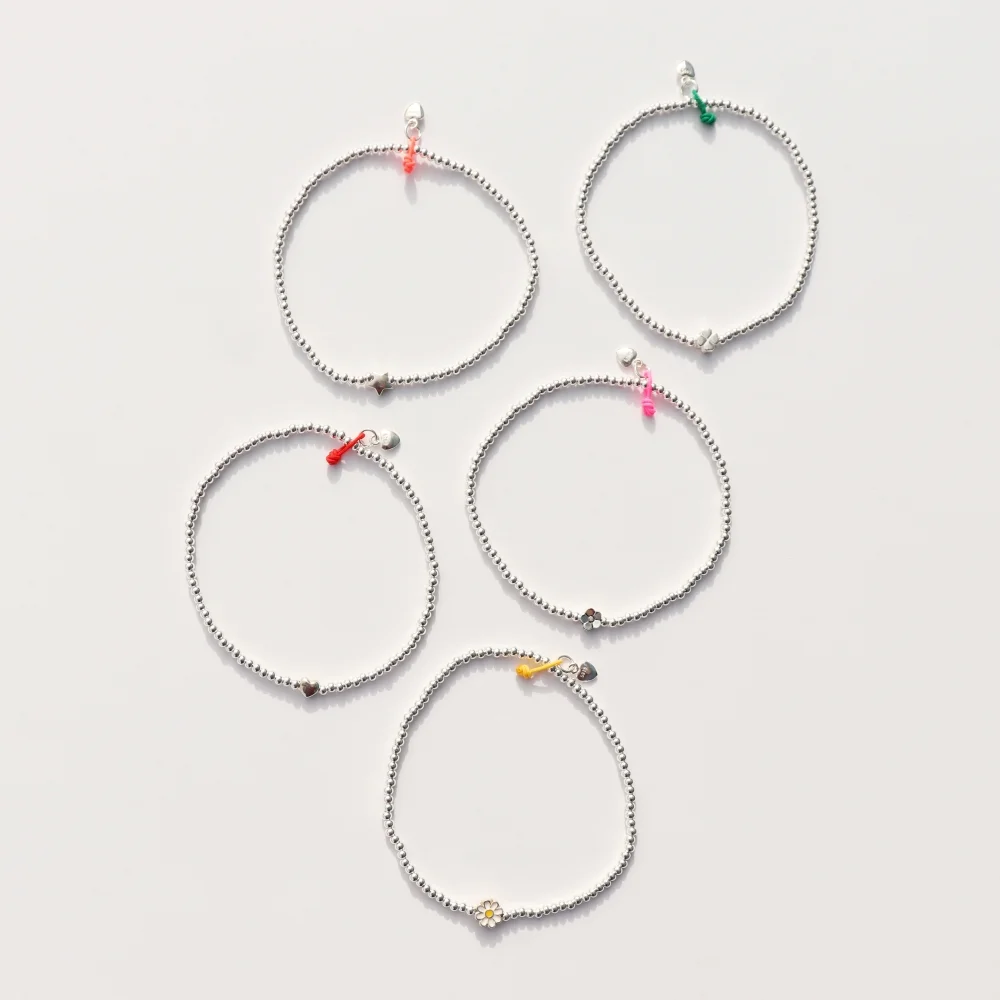 Mini motif silverball Bracelet 迷你 Motif 925銀色 銀珠 鬆緊帶 手鏈 2mm