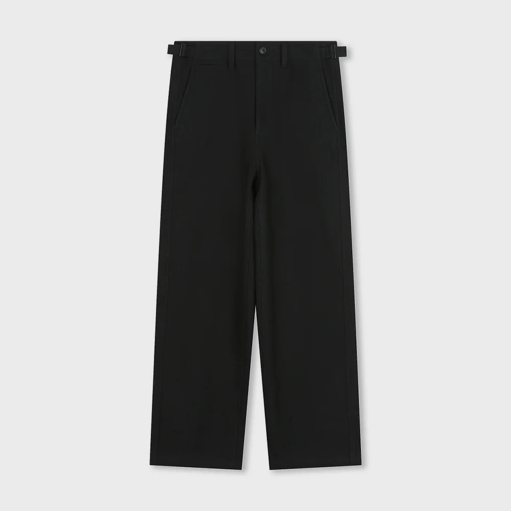 WOOL LOOSE FIT PANTS BLACK