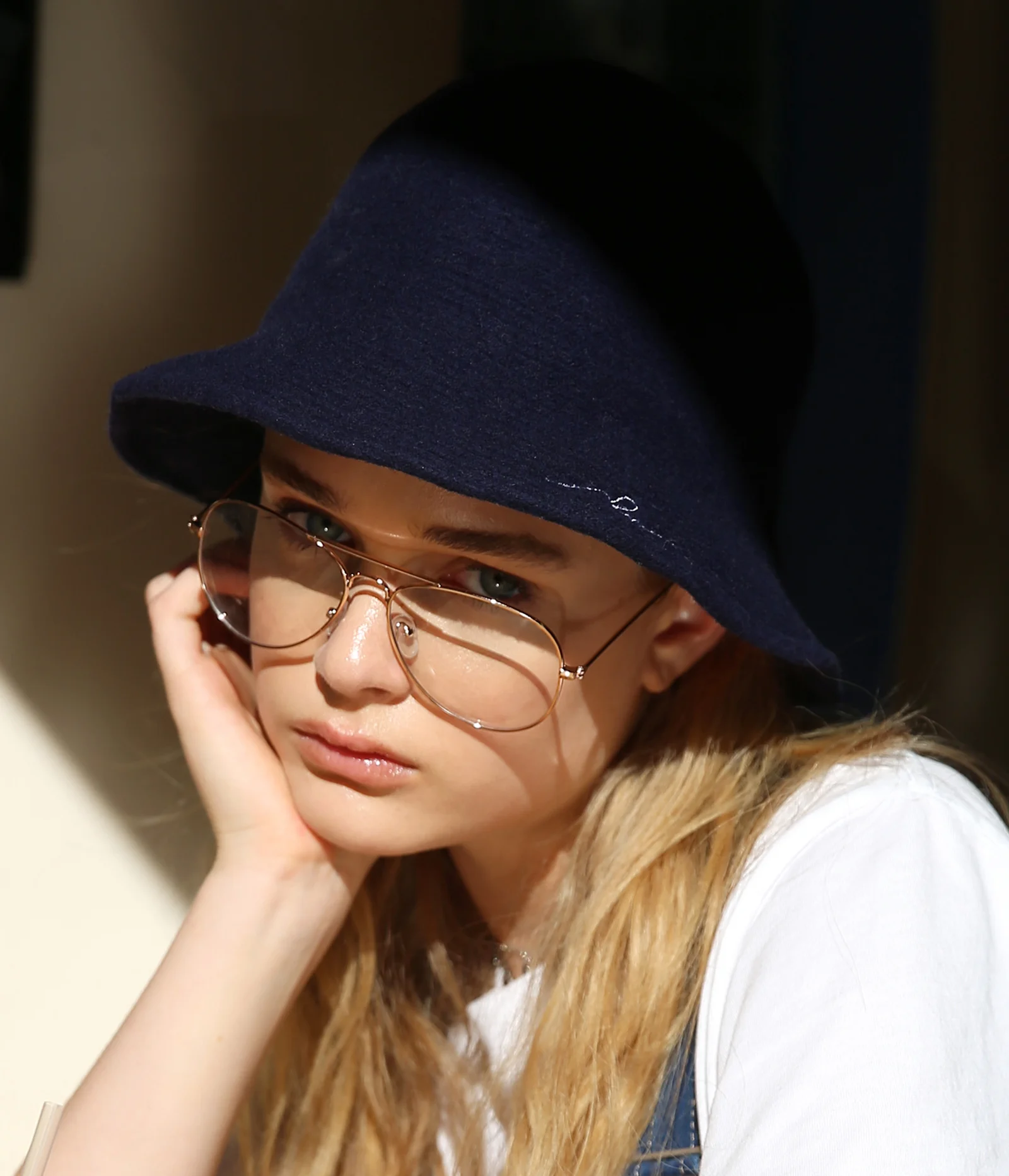 SLEEPING WOOL NAVY BUCKET HAT