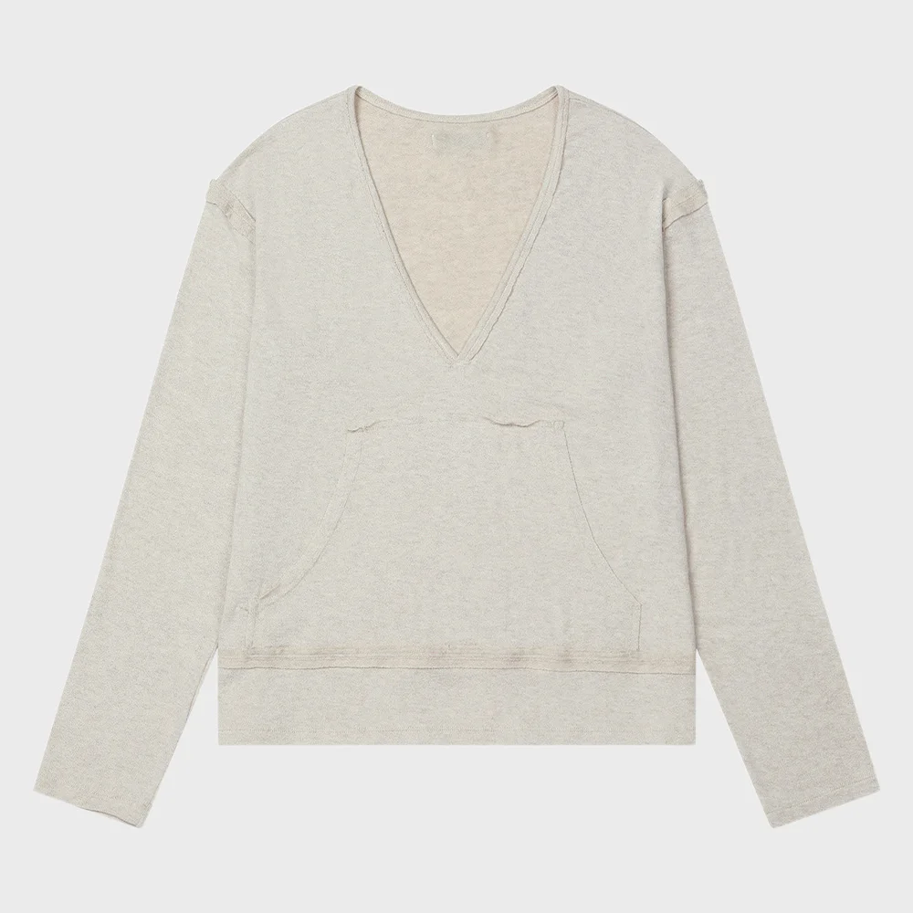 RAW V LONG SLEEVE IN OATMEAL