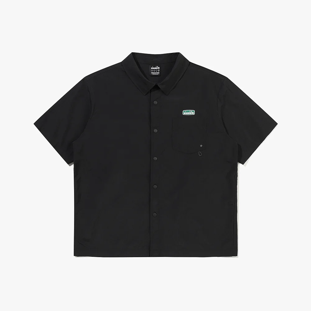 舒適 短袖 襯衫 BLACK