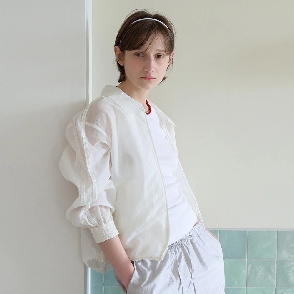 女裝 透視 飛行員款 外套 Ivory