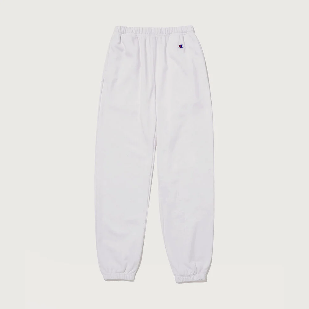 C標誌 法式毛圈布 鬆緊帶 束腳褲 White