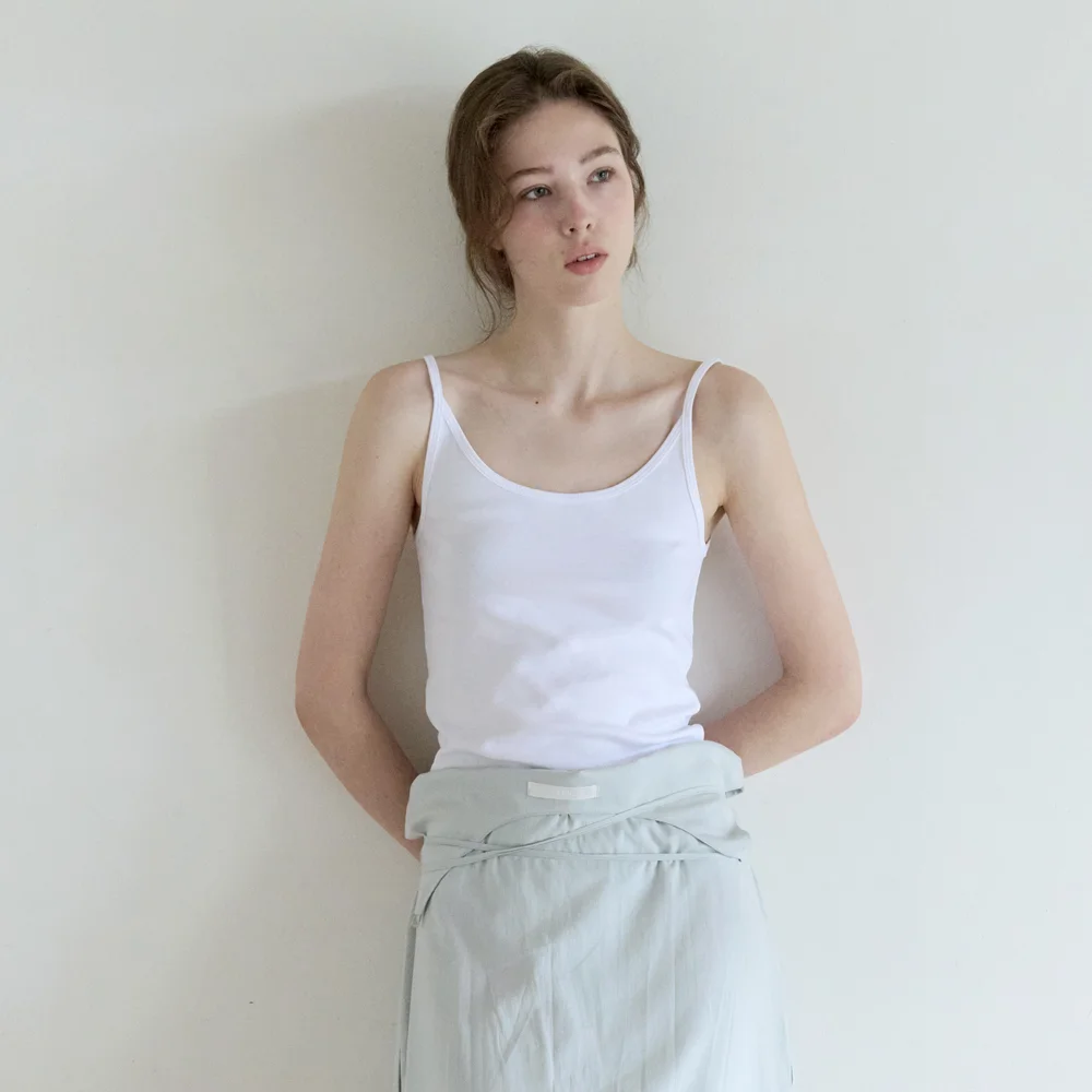 ESSENTIAL COTTON SLEEVELESS TOP_WHITE