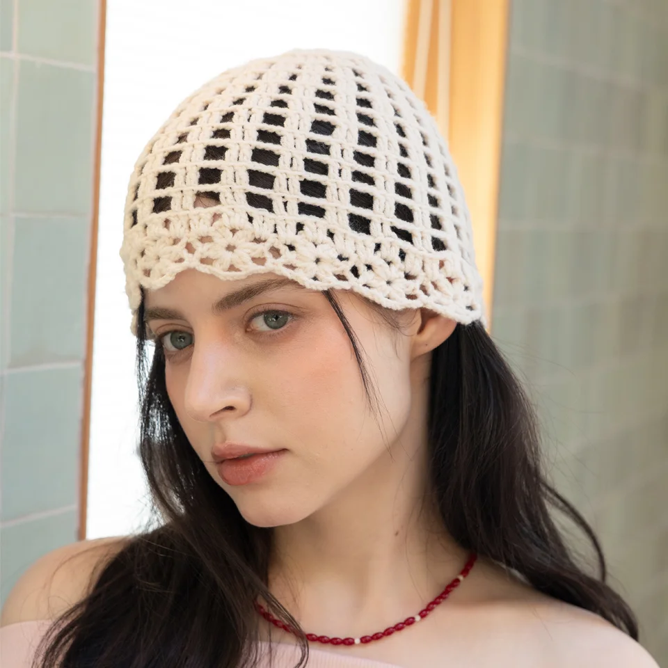 Soft crochet knit beanie