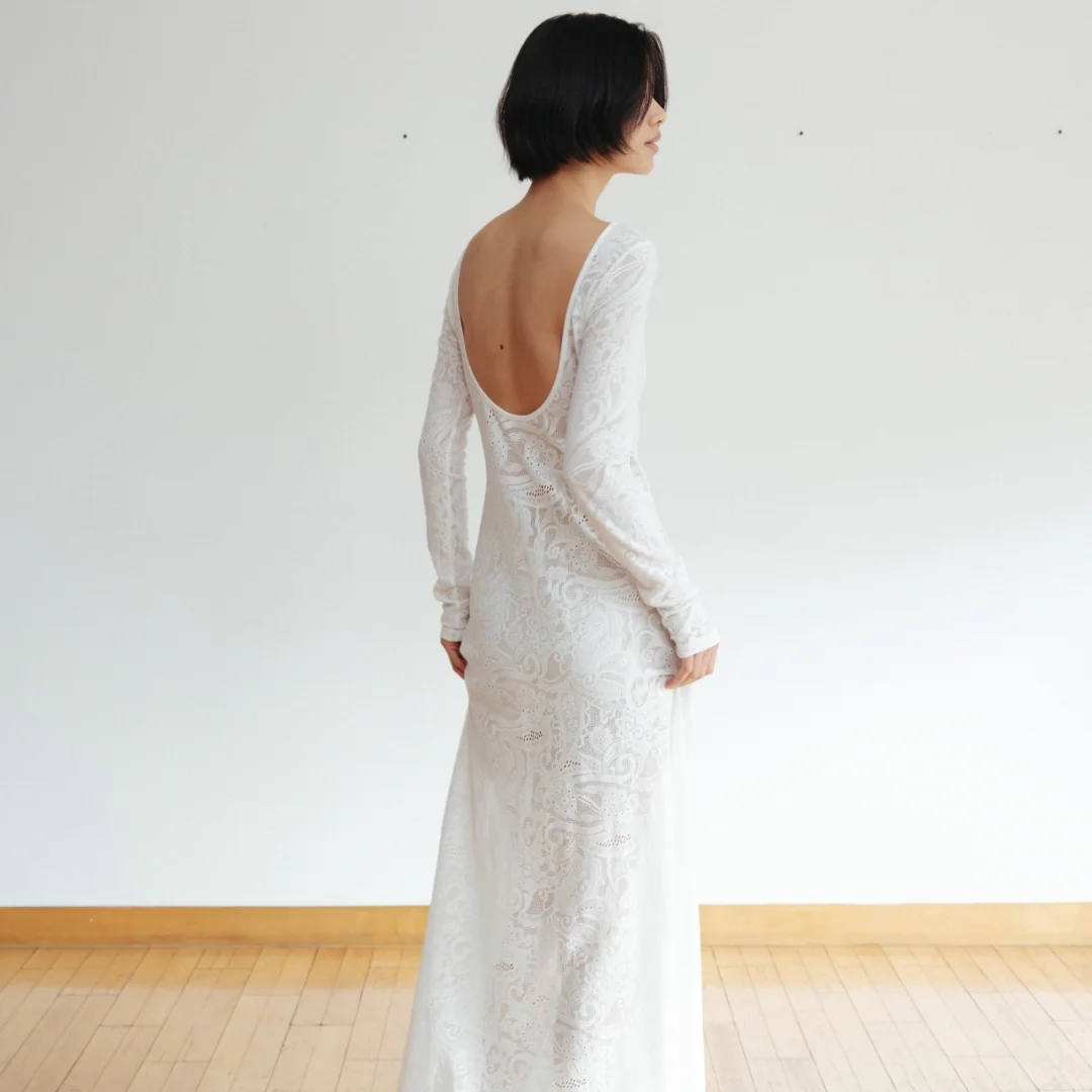 Lace dress (white / black)