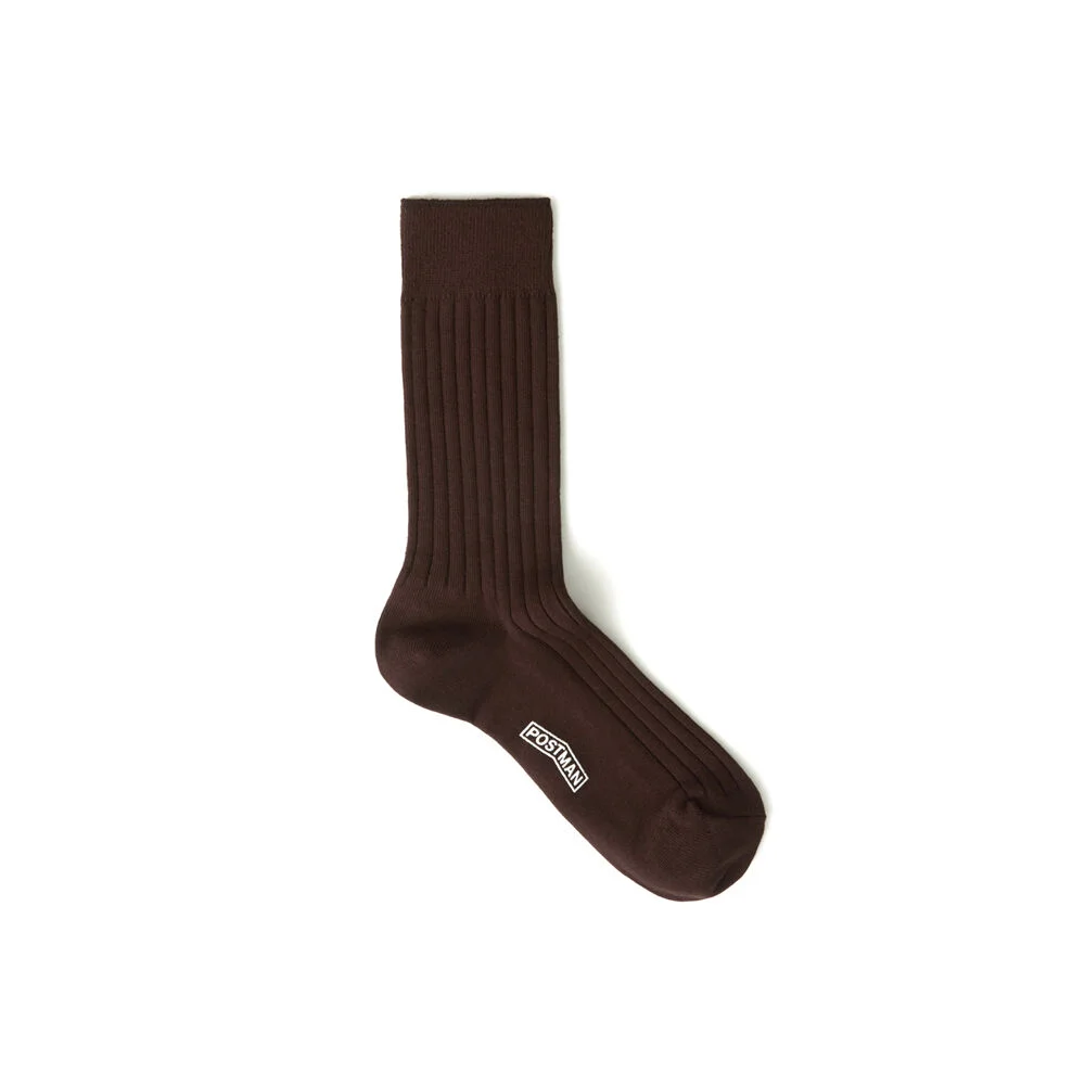 郵差 X Sockstars 純色 唇 襪 啡色