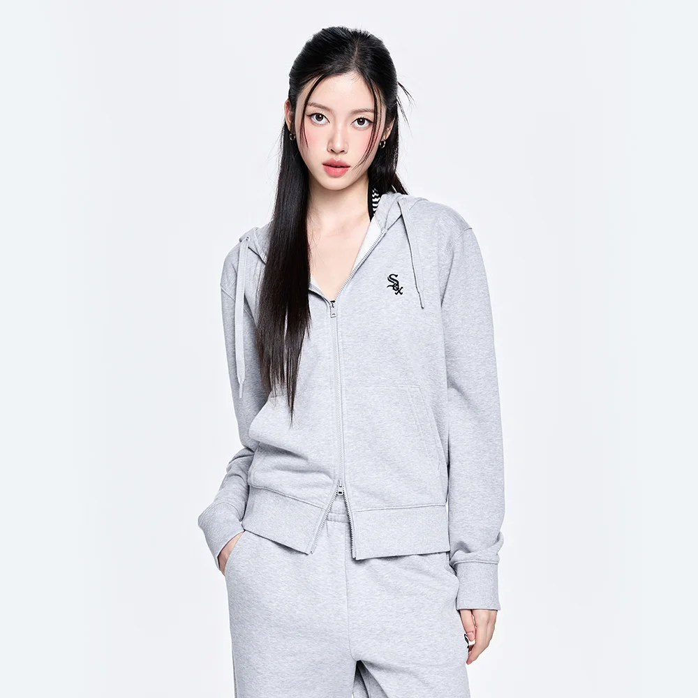 基本款 小標誌 連帽拉鍊外套 CHW (Melange Grey)