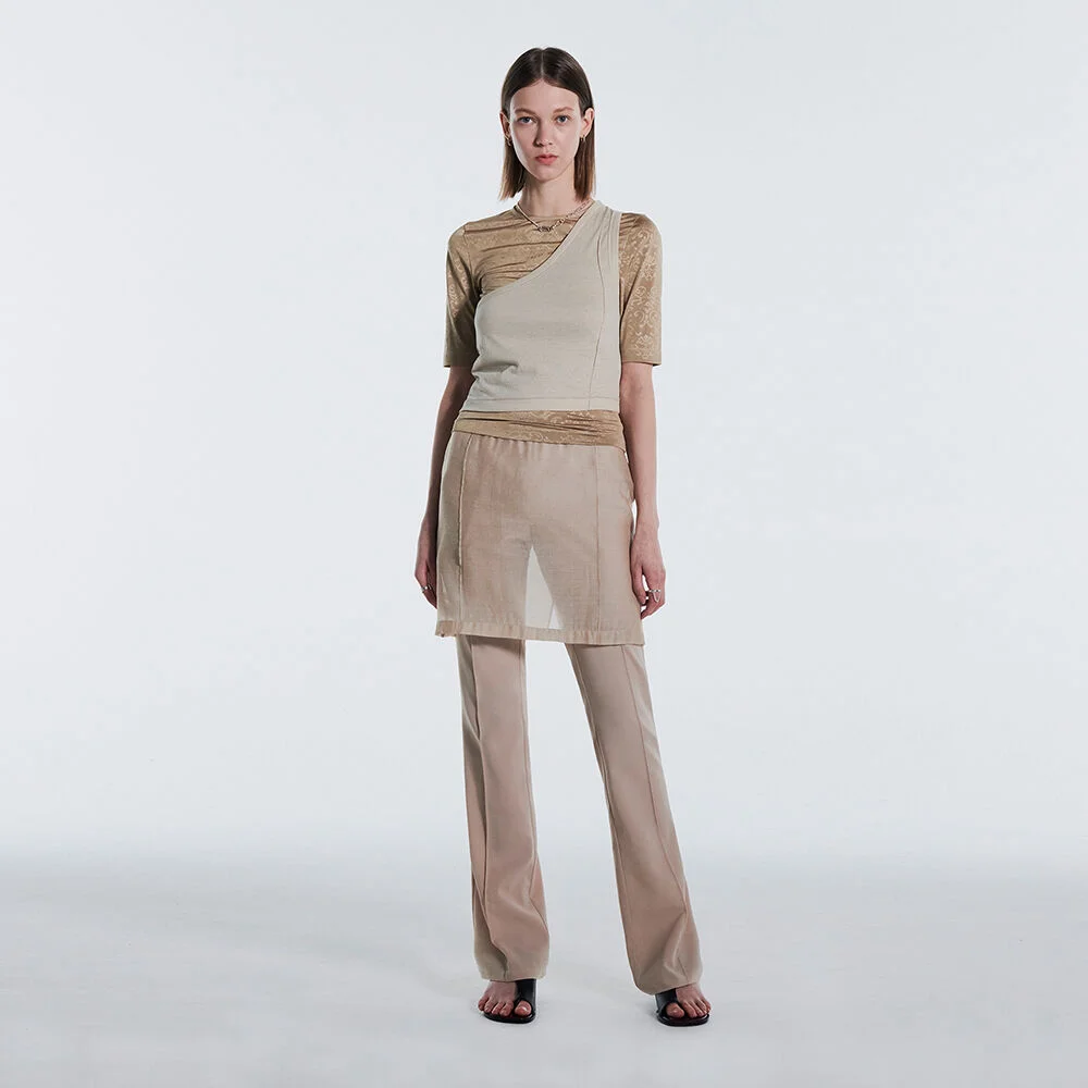 3WAY CHIFFON LAYERED PANTS KS