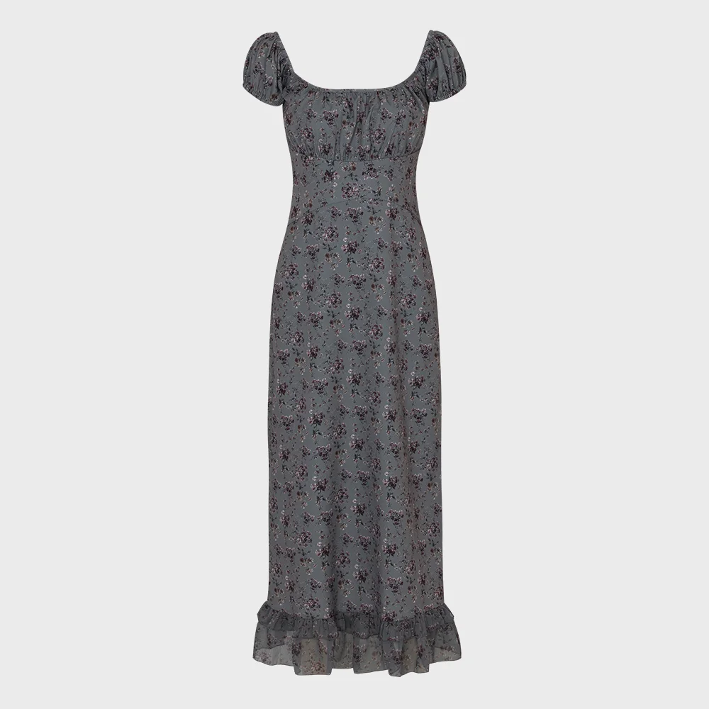 Upper East Frill Dress (Charcoal)