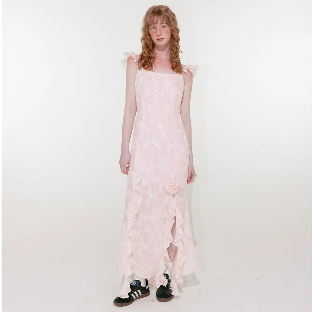 Glow Mermaid Frill Dress (Baby Pink)