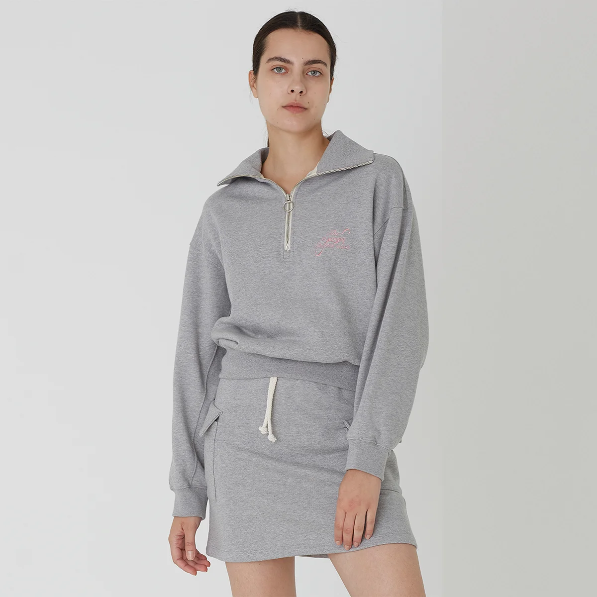 Eve Half Zip _ Grey