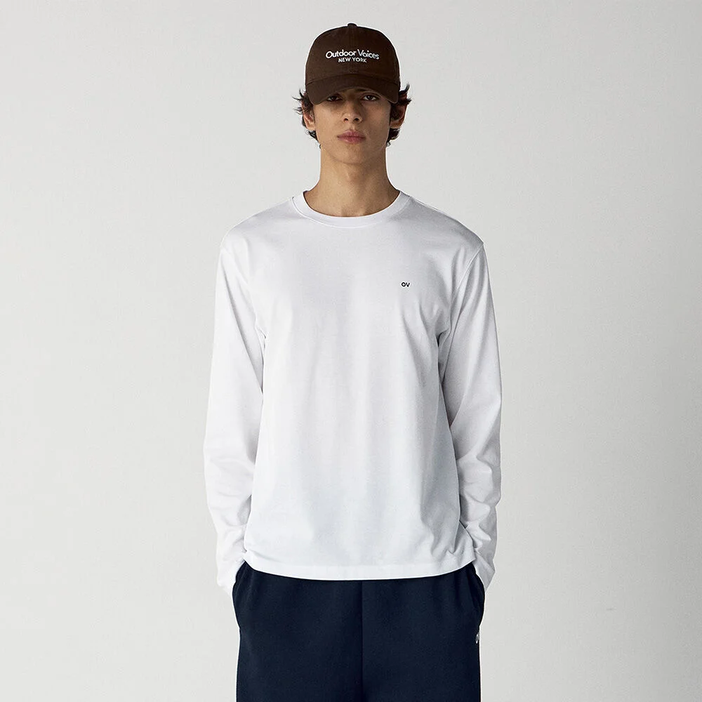 (M)MICRO LOGO LONG SLEEVE TEE (WHITE)